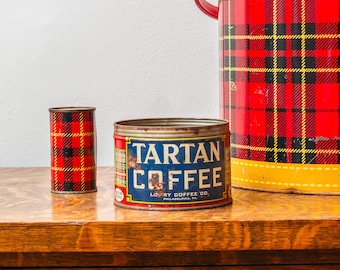 Tartan Coffee Tin - Lowry Co. Philly - Plaid Fall Decor