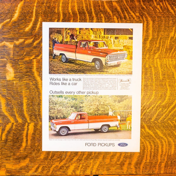 1964 Ford Pickup Truck Vintage Collectible Paper Ephemera Classic Car Magazine Ad