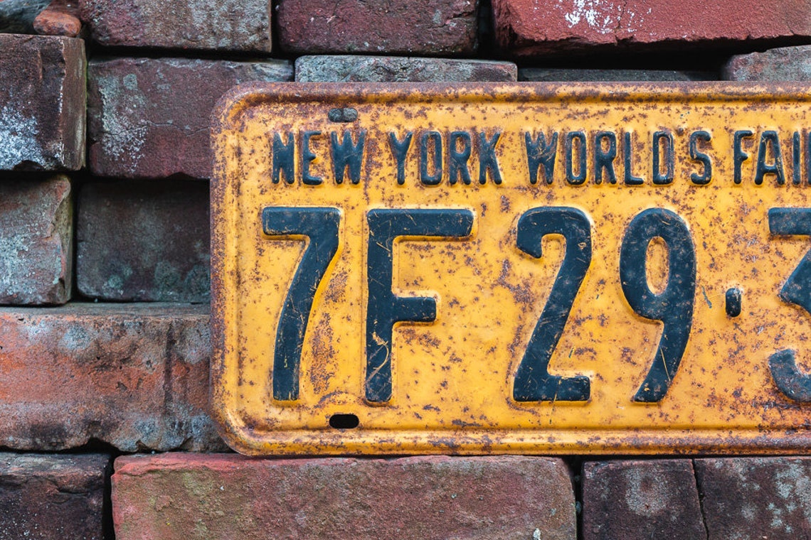 New York 1939 World's Fair Vintage License Plate Etsy