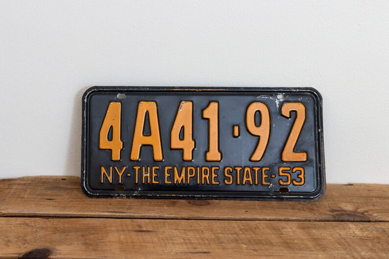 New York 1953 Plaque d'immatriculation Vintage Empire Etsy France