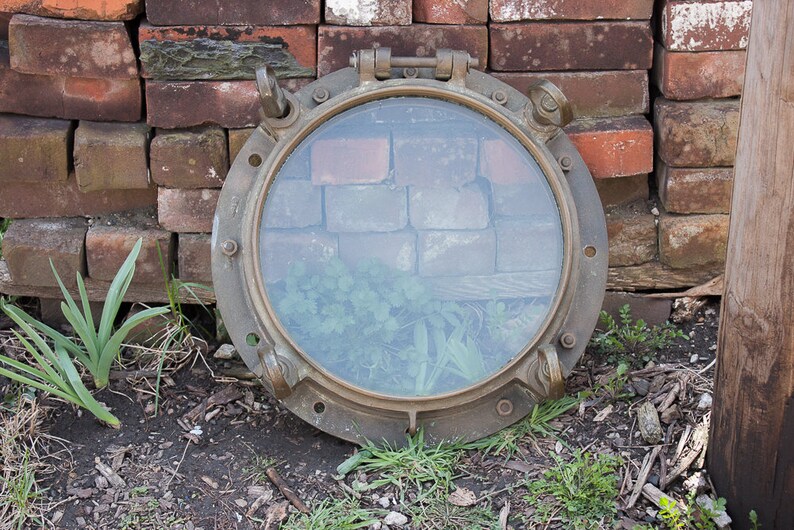Extra Large Brass Porthole Window Antique Naval Porthole Etsy