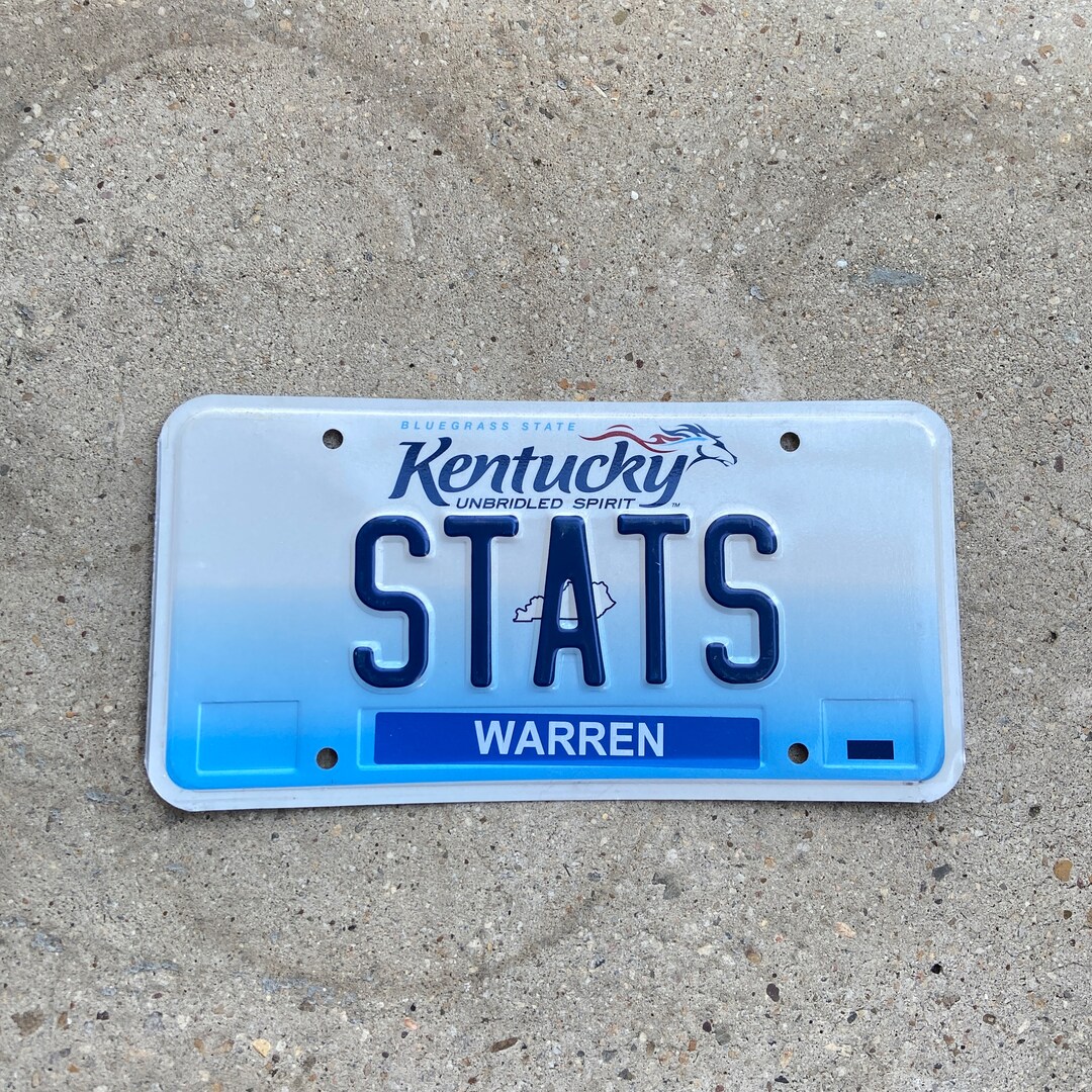 2005 Kentucky Vanity License Plate KY STATS Statistics Etsy
