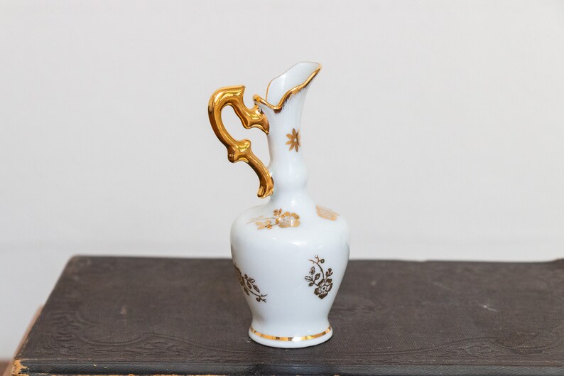 Limoges Lovers Gilt Pitcher Vintage Golden Porcelain Decor Etsy