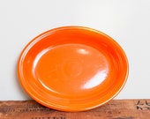 Orange (Red) Fiestaware Platter Vintage Kitchenware Oval Plate Original