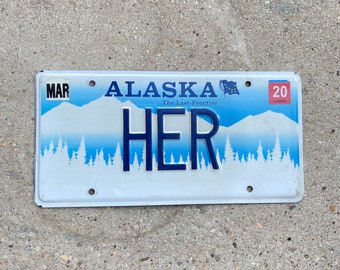 2005 Alaska Vanity License Plate HER Crafting Wall Sign His and Hers