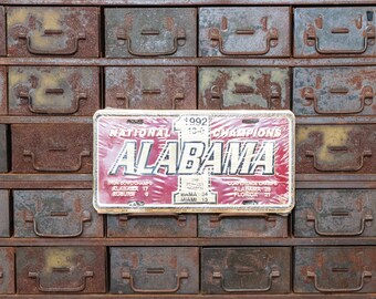 University of Alabama 1992 Champions Booster License Plate Vintage NOS Wall Decor