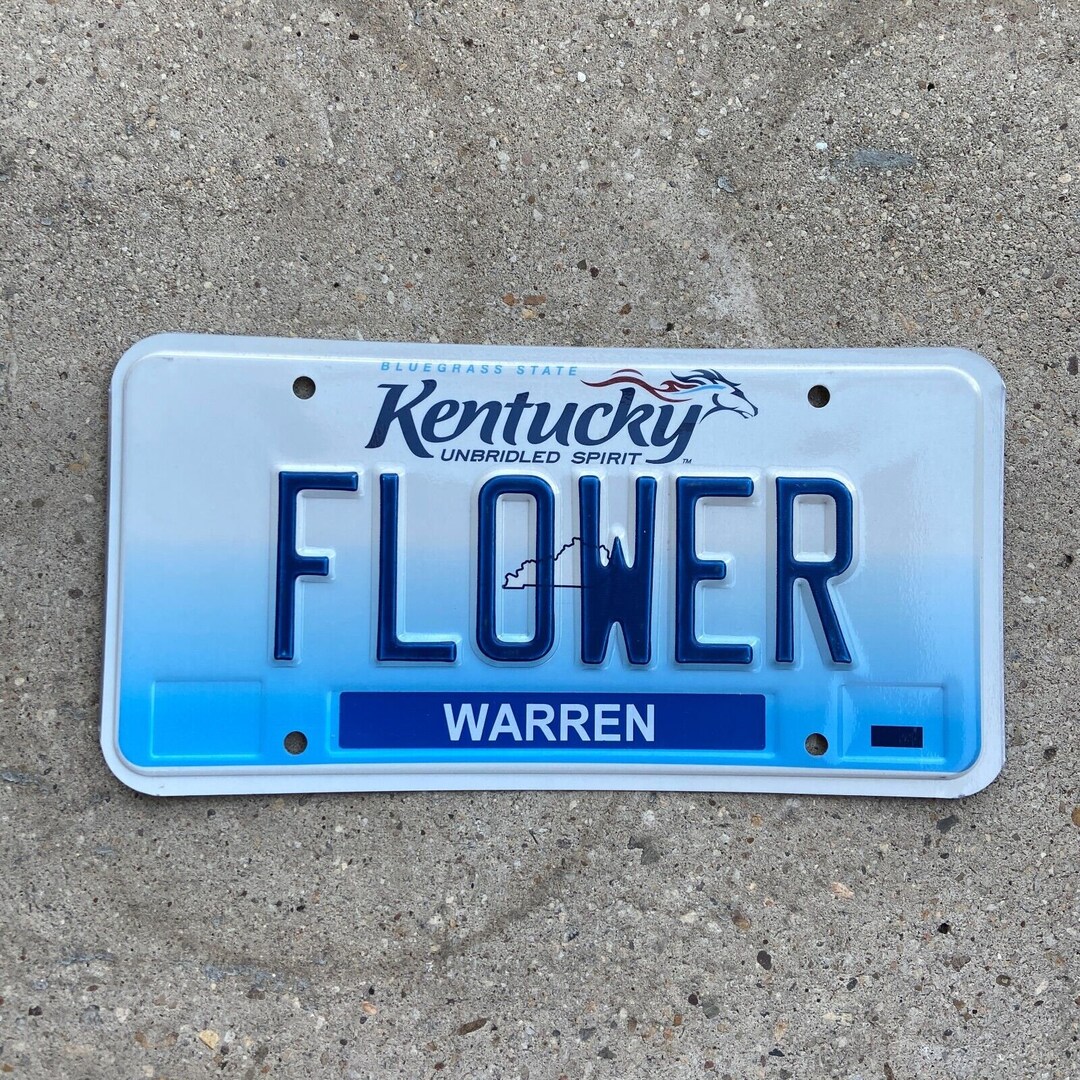 Kentucky Vanity License Plate KY FLOWER Floral Gift Bouquet Roses Etsy
