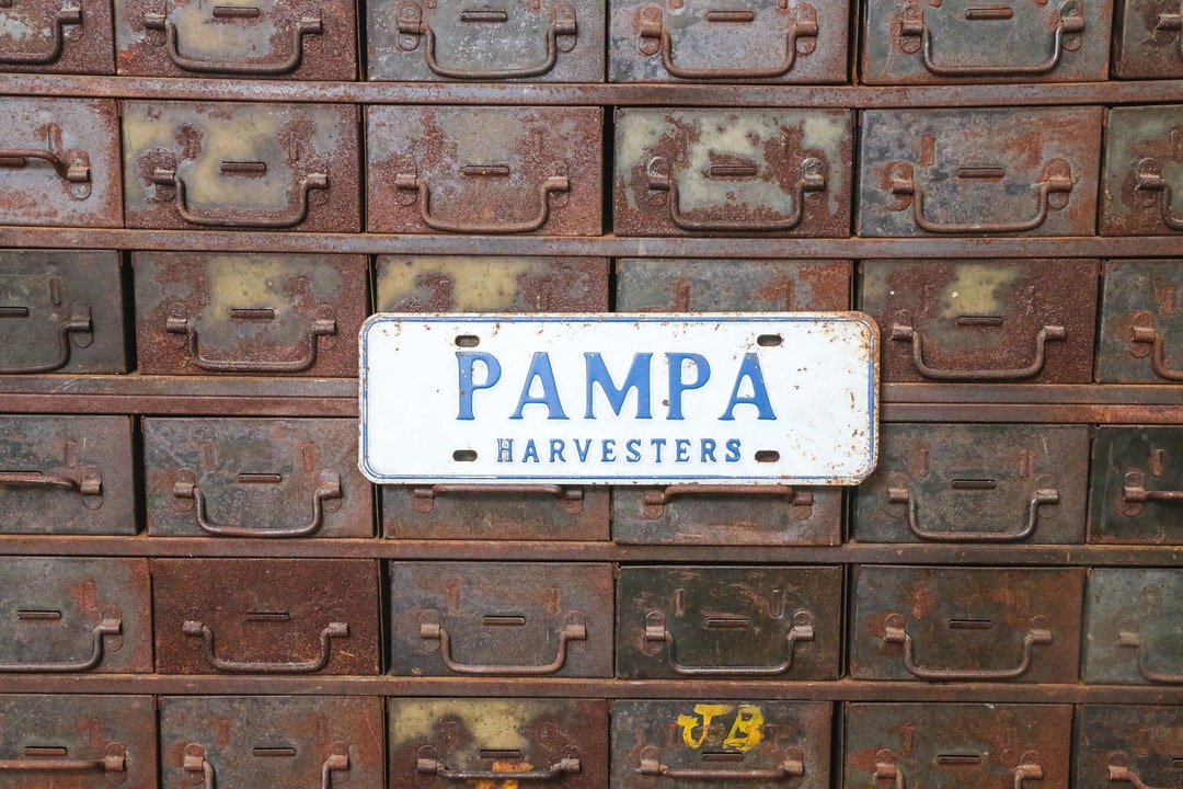 Pampa High School Harvesters License Plate Topper Vintage Etsy