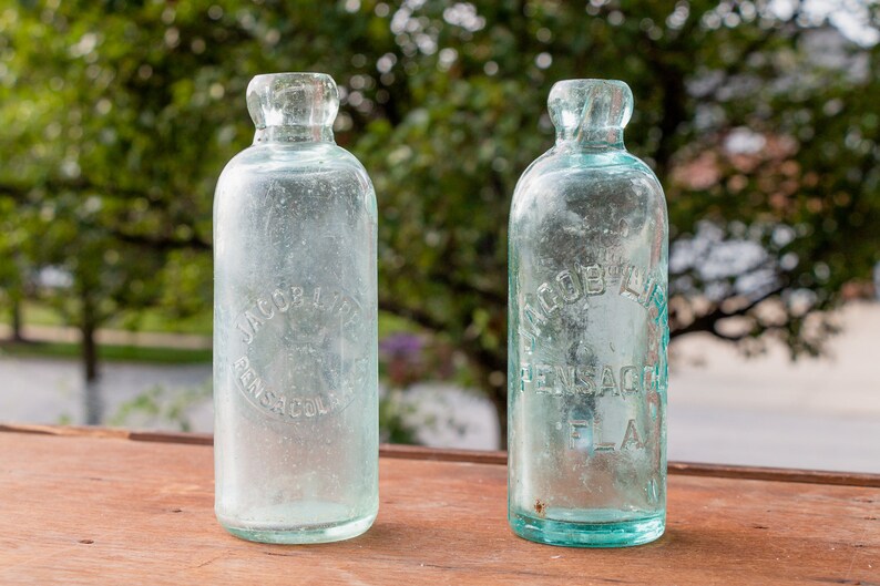 Jacob Lipps Pensacola Fl Hutch Bottle Vintage Antique Glass Bottles