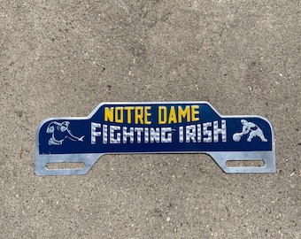 1950s Notre Dame Fighting Irish License Plate Topper College Football Basketball