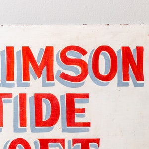 Crimson Tide Loft Vintage Alabama Sign Painted Metal Wall Decor image 4