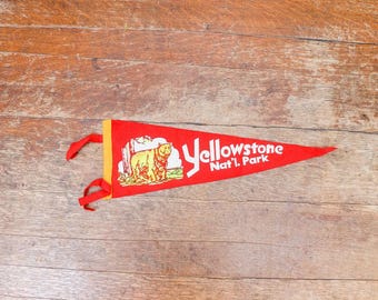 Yellowstone national park felt pennant vintage wall decor