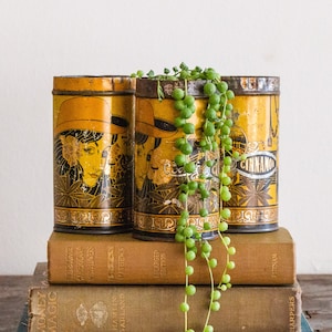 Boone Spice Tins Vintage Art Nouveau Lithograph Tins Kitchen Decor