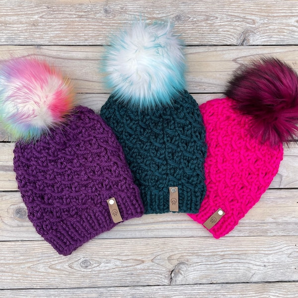 Pink Knitted Hat Etsy