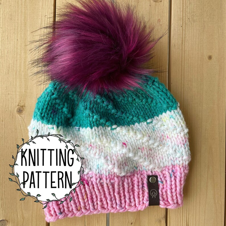 KNITTING PATTERN Swirling Pearl Beanie Digital Download DIY Knitting Hat Instructions image 2