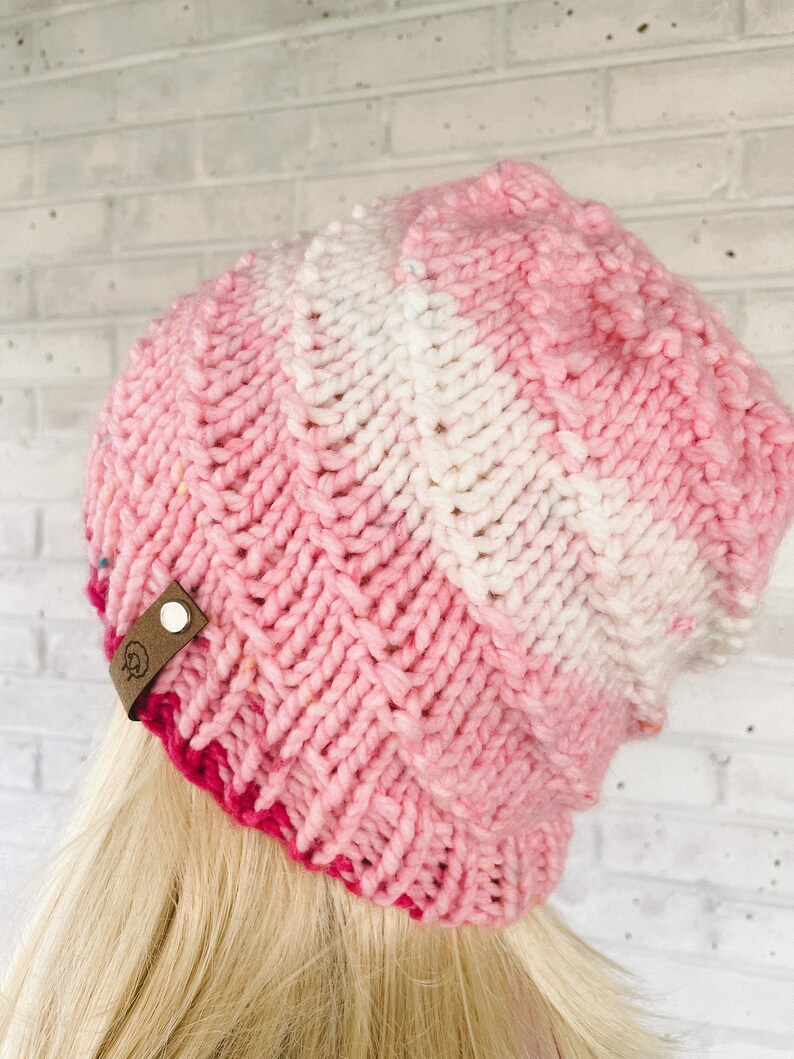 KNITTING PATTERN Swirling Pearl Beanie Digital Download DIY Knitting Hat Instructions image 6