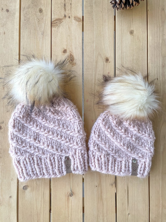 Knit Beanie Set with Pom Poms Lelaffet Kids Pom Poms Hat Scarf Winter Set Knitted Beanie  main image 3