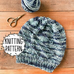 KNITTING PATTERN Swirling Pearl Beanie Digital Download DIY Knitting Hat Instructions image 4