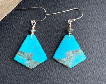 Lupita Calabaza 2 14 Native American Santo Domingo Blue Turquoise Apple Coral Mosaic Sterling Silver Earrings