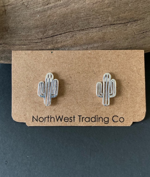 Southwest Jewelry, Saguaro Cactus Earrings, Cactus