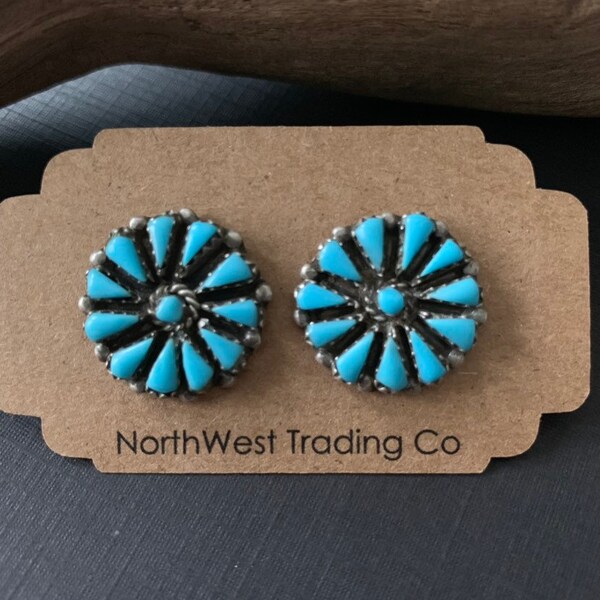 Native America Indian Jewelry, Navajo Jewelry, American Indian Cluster Earrings,Turquoise Jewelry,Navajo Earrings, Turquoise Earrings .