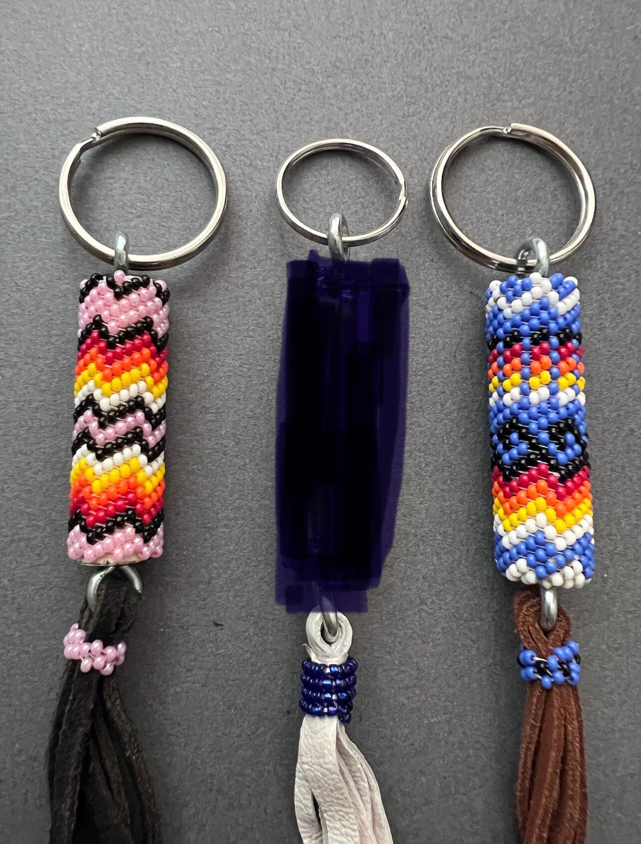 ollyia Bright Colors Silicone Beaded Car Key Chain Key Rings