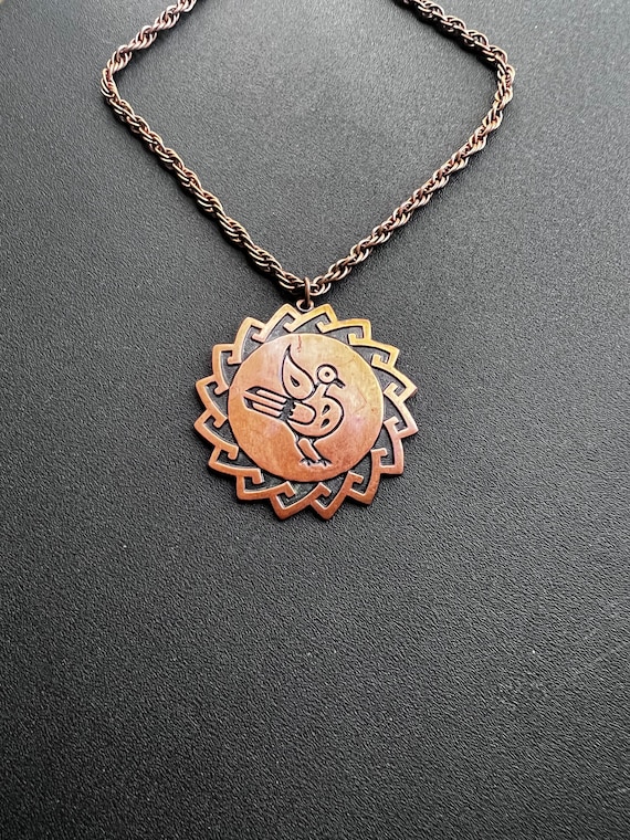 Vintage Bell Trading Co. Copper Roadrunner Pendant Necklace