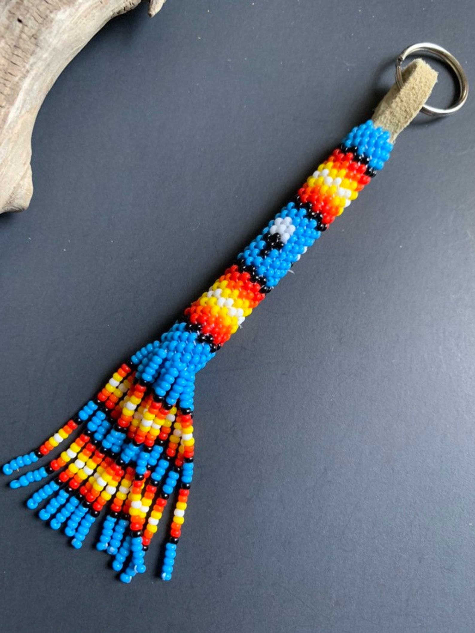 Native America Keyrings Beaded Keychains Native American Etsy