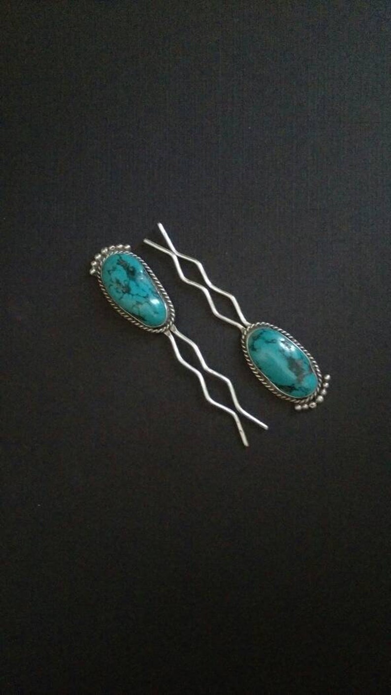 american indian hair barette, native american indian hair accessories,  navajo hair picks, turquoise hair picks,american indian