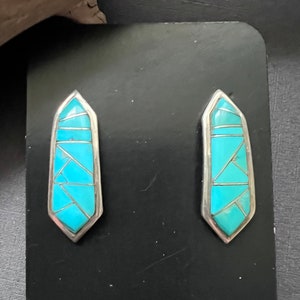 Genuine Native America Indian Jewelry, Navajo Turquoise Jewelry, Genuine Turquoise Jewelry, Navajo Earrings, Vintage Navajo Earrings.