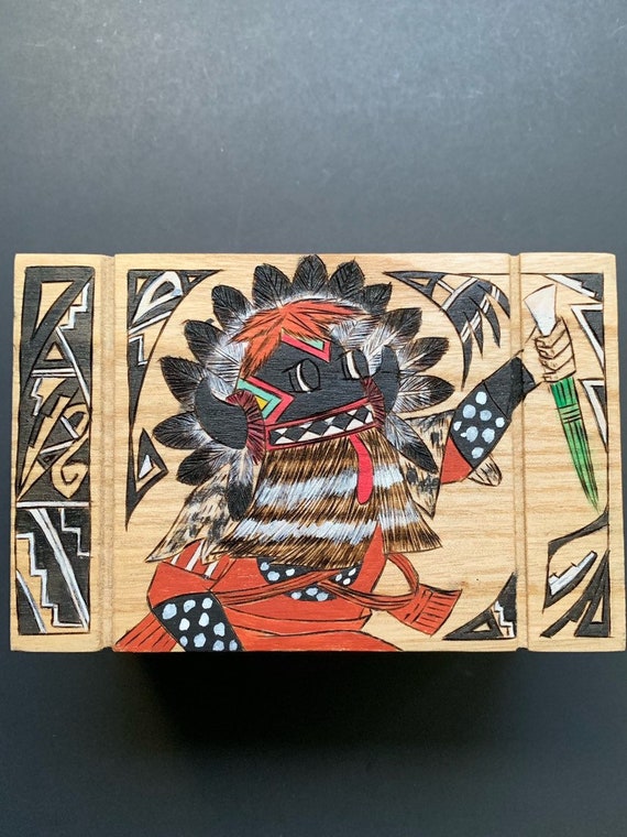Native America Jewelry Box, Black Ogre Kachina, Ho