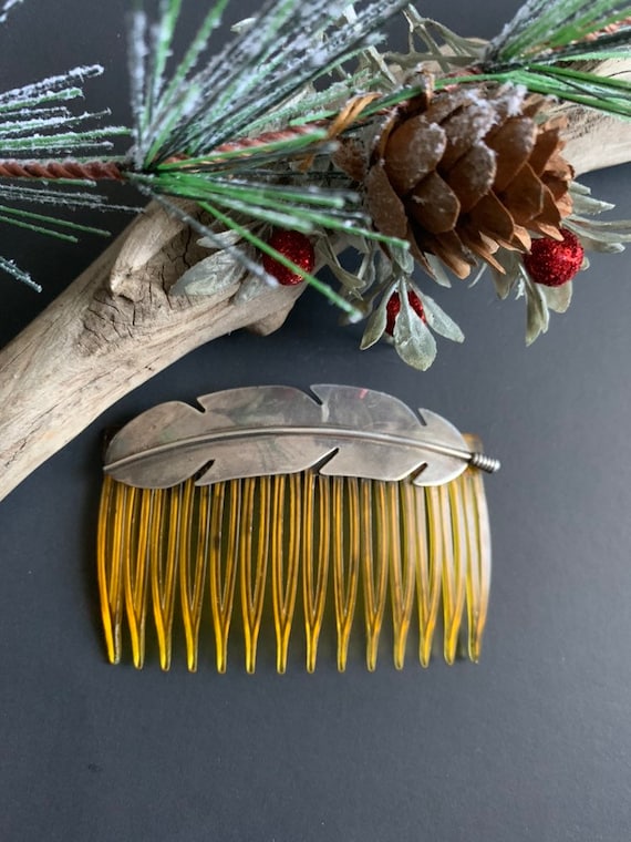 Native America Indian Hair Comb, Navajo Vintage Fe