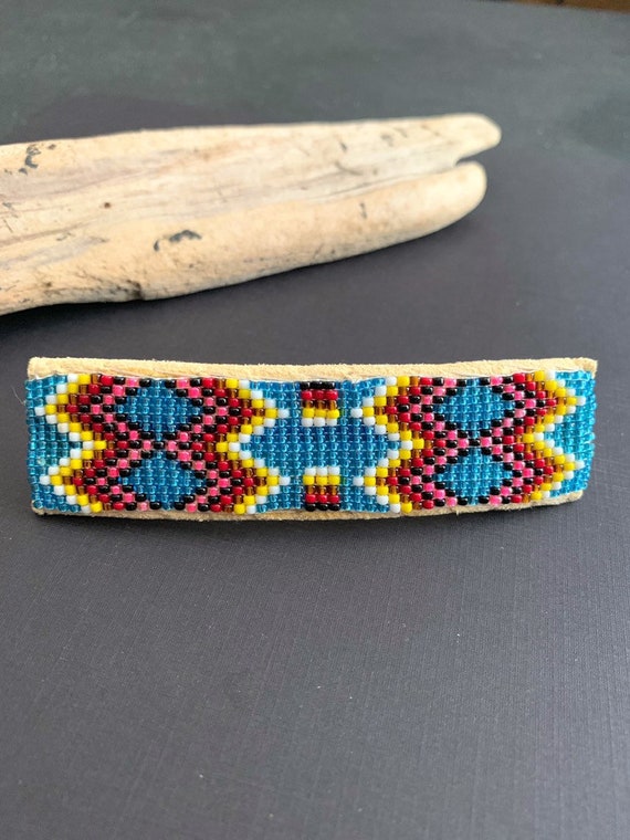 Navajo Beaded Barrette, Native American Hair Clip… - image 1