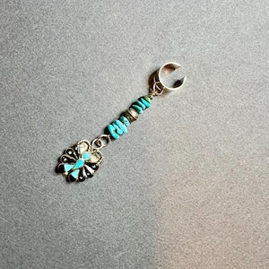 Native American Zuni Ear cuff, Ear Wrap, Butterfly Ear Cuff,Zuni Butterfly Ear Wrap, Southwest Turquoise Ear Cuff,Zuni Artist Alva Nastacio.