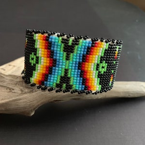 Native America Indian Jewelry, Navajo Beaded Jewelry, SouthWest Beaded Bracelet, Navajo Beadwork, Navajo Beaded Cuff, Navajo Jewelry.