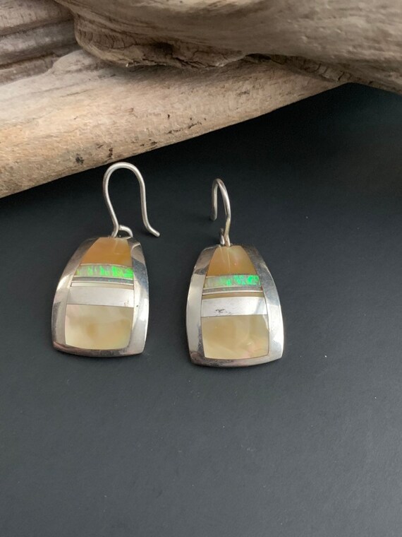 Native American Earrings, SIGNED Opal Earrings,Zun