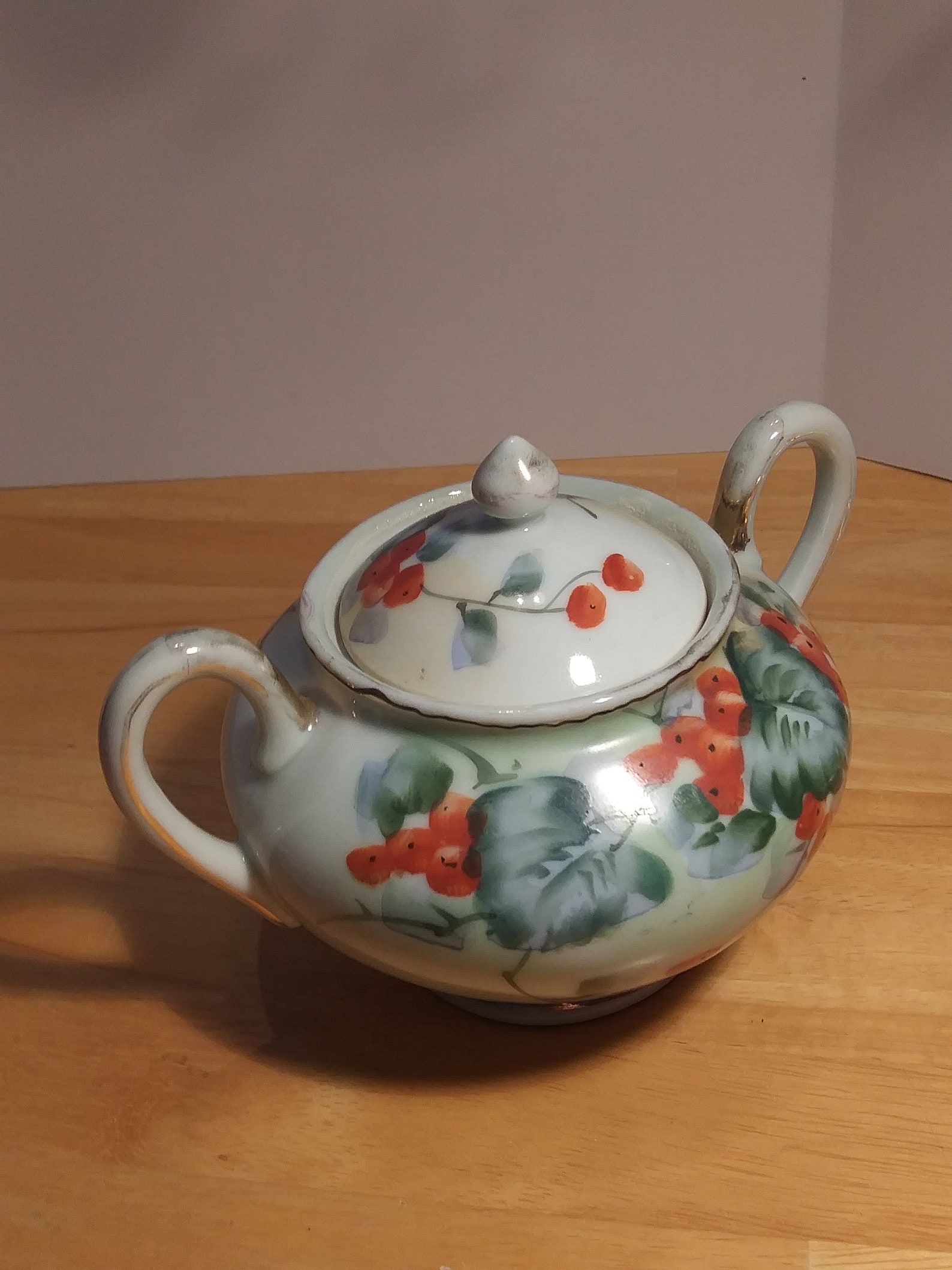Nippon T.S. Hand Painted Sugar Bowl With Lid Etsy