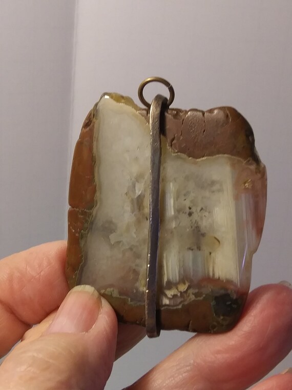 Petrified Wood Pendant mounted with silver - image 5