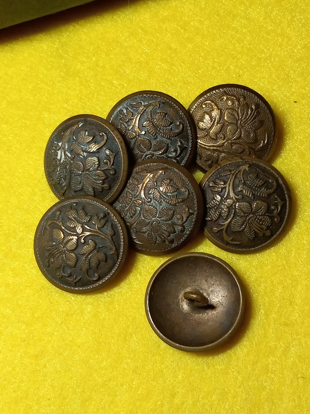 Vintage Brass Buttons With Flowers and Leaves Imprinted on Them. Etsy