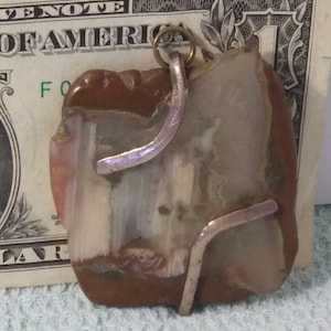 Petrified Wood Pendant mounted with silver