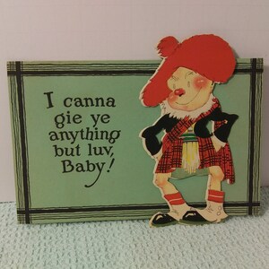 Vintage Tarjeta de San Valentín "Puedo gie ye cualquier cosa menos luv, bebé"