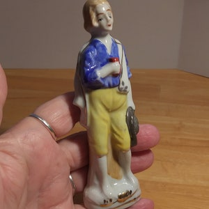 Little Boy Blue Hand Painted 5&quot; Statue Occupied Japan 1940&#39;s