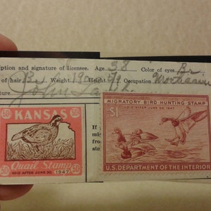 1947 used Kansas Bird Hunting Stamp image 1