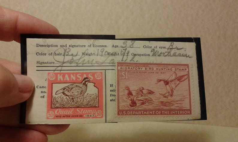 1947 used Kansas Bird Hunting Stamp image 1