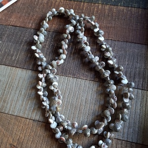 34&quot; Seashell Neckless of Tiny Multi Shades of Gray