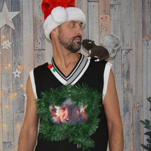 Multi size, Ugly Christmas Sweater vest, squirrel, Christmas vacation, men's, clark griswold, funny, unique, couples ugly christmas sweater