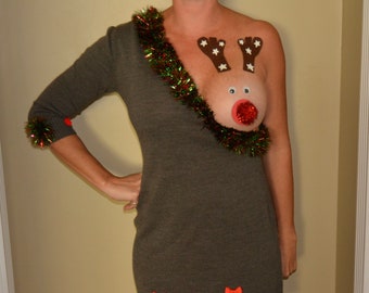 Reindeer nipple sweater sale