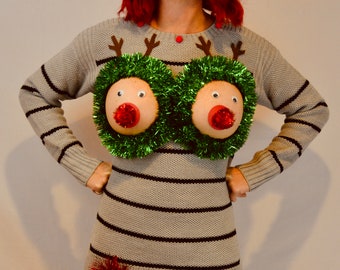 Rudolph boob christmas jumper best sale