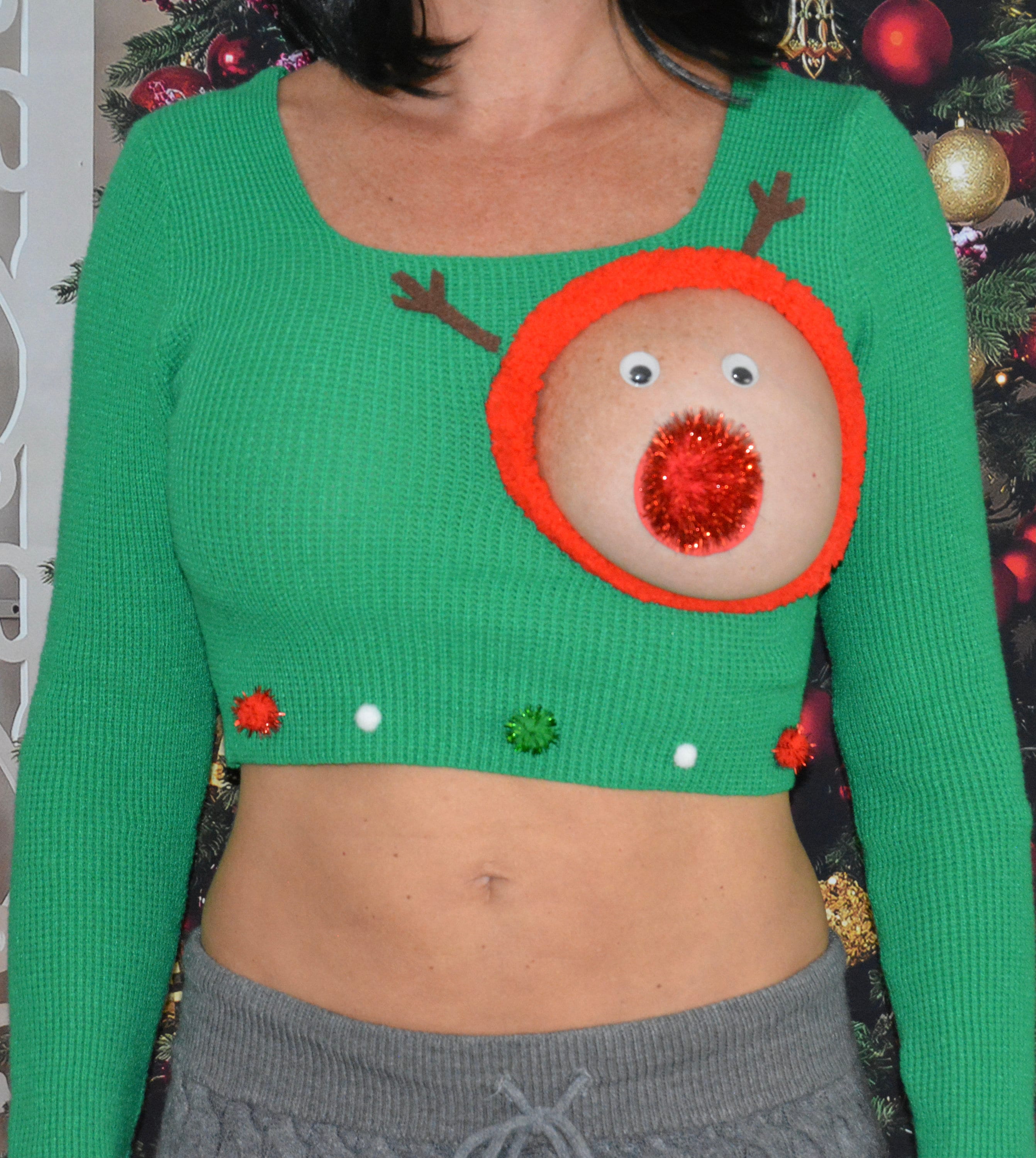 Boob out xmas sweater sale