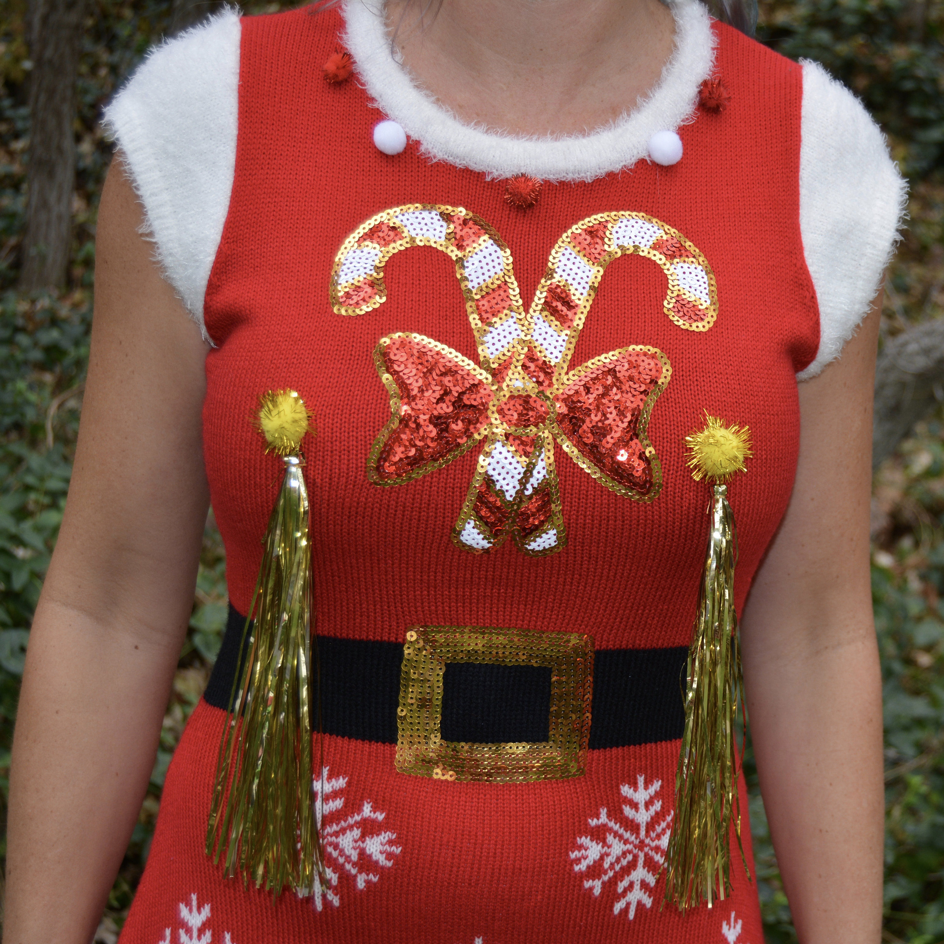 Multi size Ugly Christmas Sweater dress Tinsel tits one of Etsy